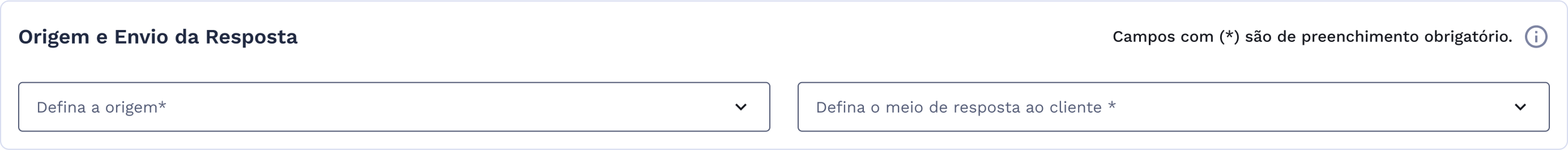 Quadro origem e envio da resposta