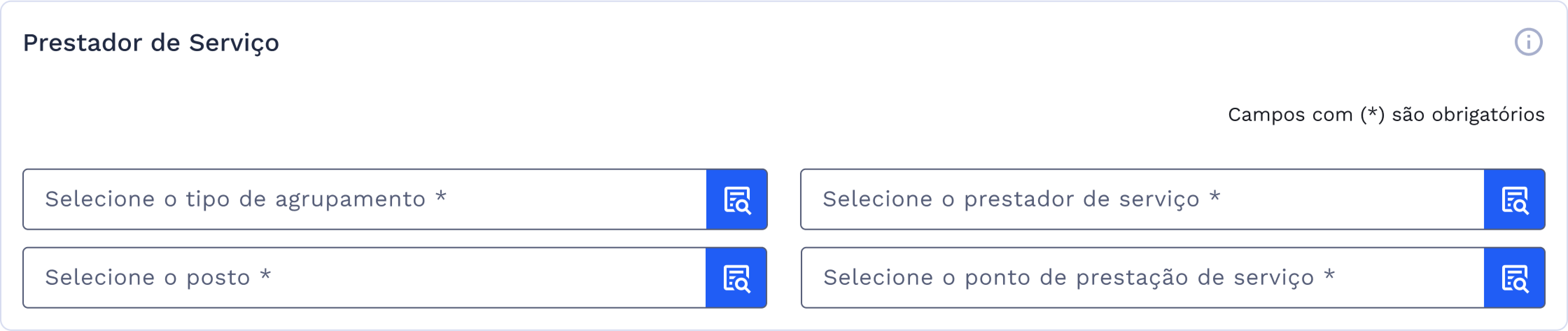 Quadro: Prestador de Serviço