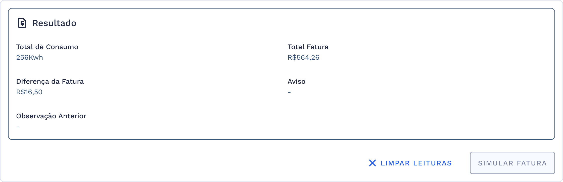 Simulação conjunta realizada, resultado disponível