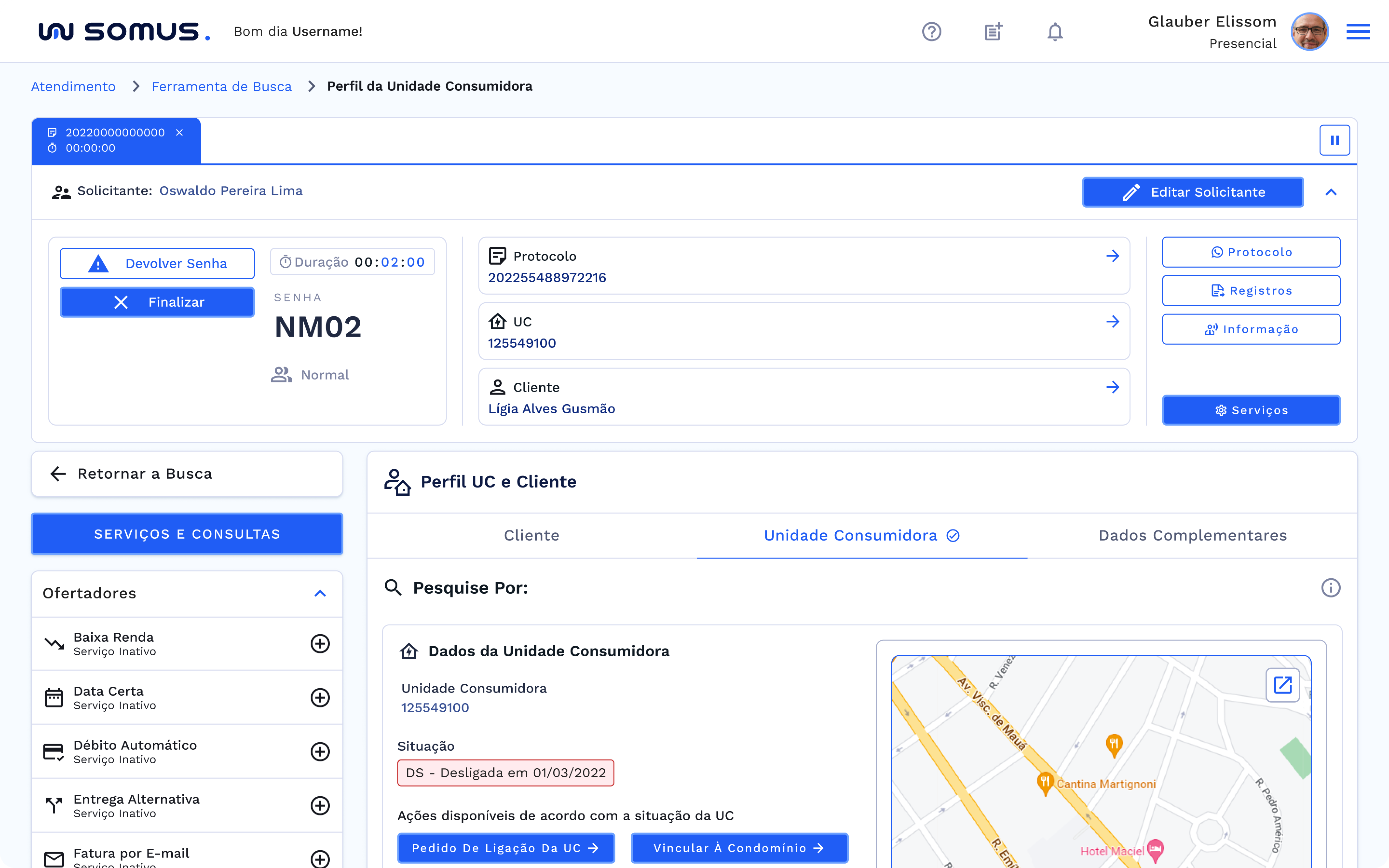 Perfil da UC sem vínculo com condomínio